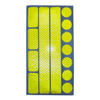 Naklejki odblaskowe ostrzegawcze na rower kask wózek żółte zestaw 13szt