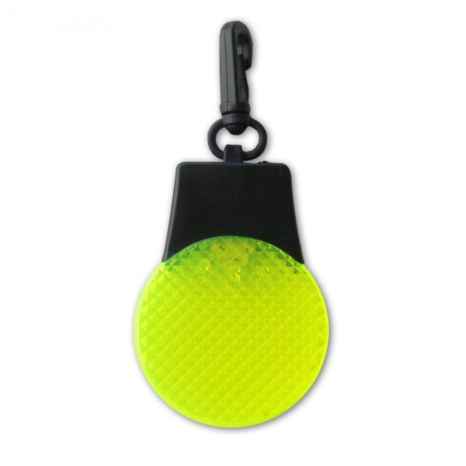 Brelok breloczek LED odblaskowy pulsacyjny 3 tryby świecenia żółty