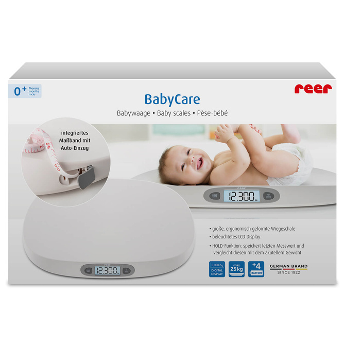 Waga dla niemowląt niemowlęca elektroniczna do 25 kg + miara BabyCare REER