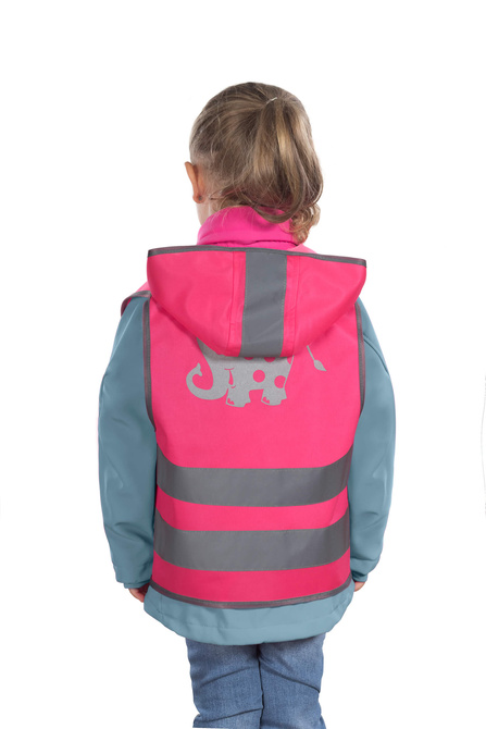 Kamizelka odblaskowa ostrzegawcza róż z kapturem dzieci 80-130cm 3-6l 10szt