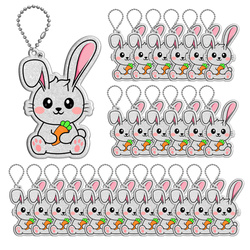 Brelok breloczek gadżet odblaskowy odblask zawieszka królik 25szt