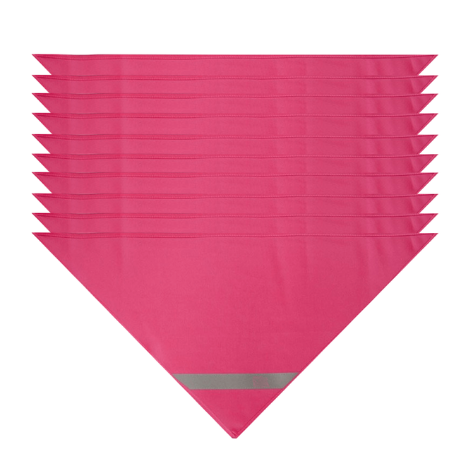 Chusta odblaskowa bandana z pasem odblaskowym dzieci 45x45x66cm różow 10szt