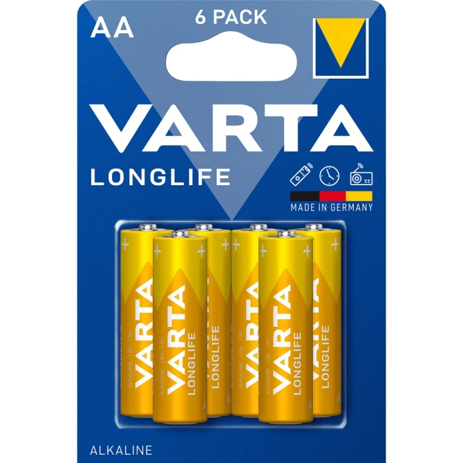Baterie alkaliczne Longlife AA LR6 MN1500 4106 E91 1,5V 6szt VARTA