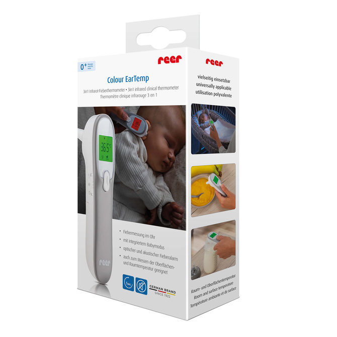 Termometr elektroniczny podczerwień medyczny 3w1 1sek Colour EarTemp REER