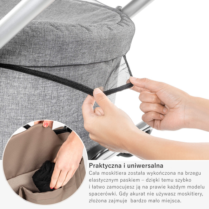 Moskitiera do wózka gondoli spacerówki uniw REER