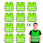 Kamizelka odblaskowa ostrzegawcza zielona dzieci młodzieży 50x55cm 10szt