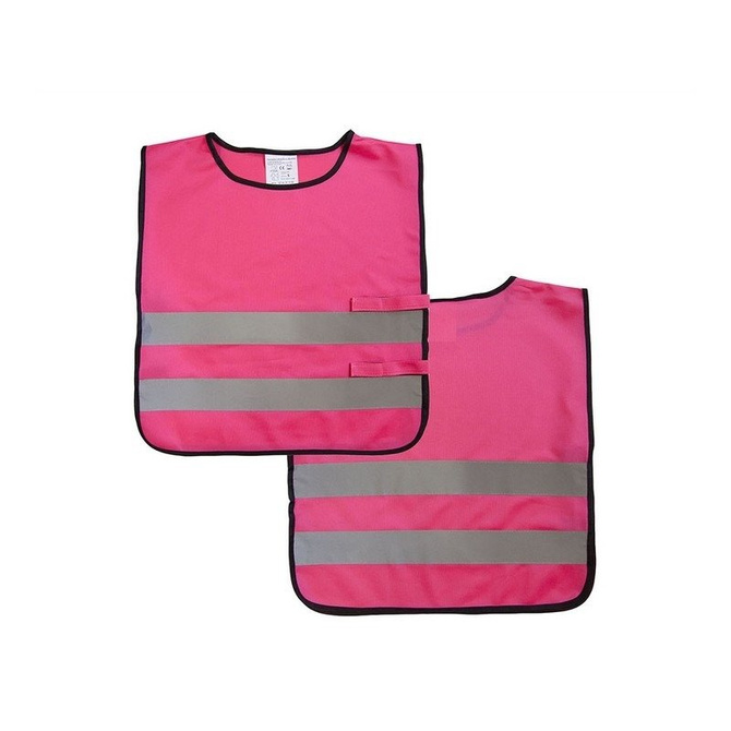Kamizelka odblaskowa ostrzegawcza róż dzieci przedszkolaków 42x45cm 10szt