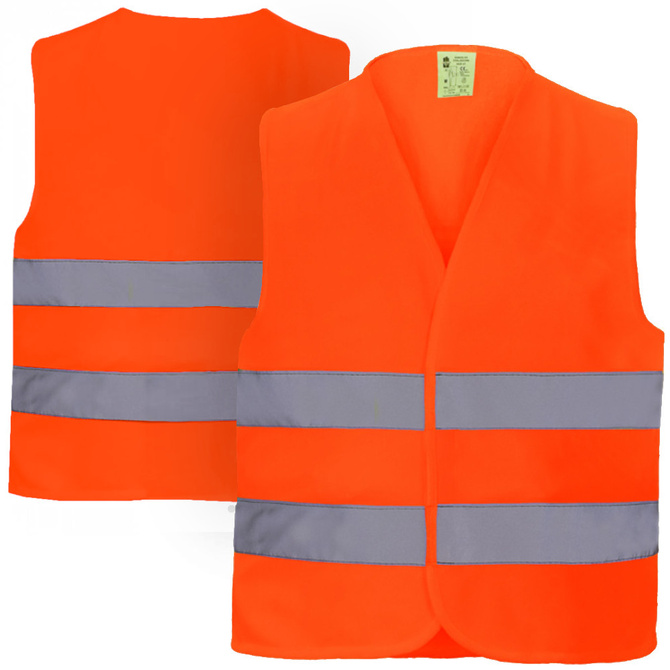 Kamizelka odblaskowa ostrzegawcza dorosłych L VEST2 BHP CE EN20471 orange