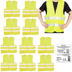 Kamizelka odblaskowa ostrzegawcza dorosłych XL BHP atestem CE EN20471 10szt