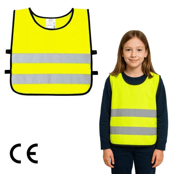 Kamizelka odblaskowa ostrzegawcza żółta dla dzieci szkolnych 45x50cm