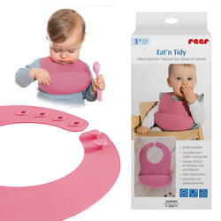 Śliniak silikonowy z kieszonką regulowany REER