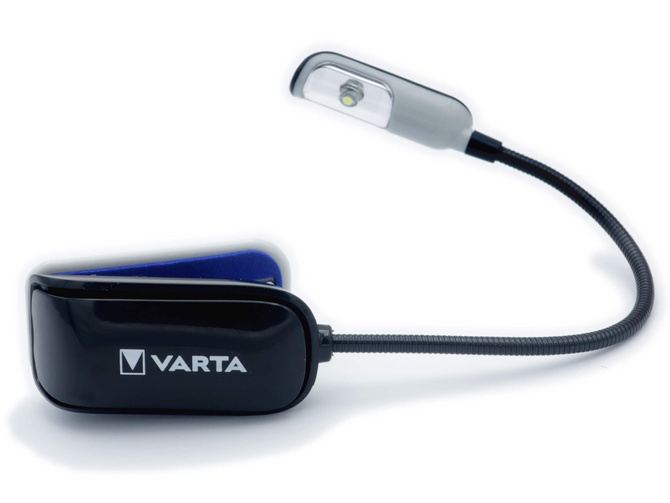 Lampka latarka led czytania z klipsem BookLight 9 lumenów VARTA +2 baterie