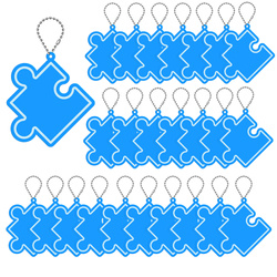 Brelok breloczek gadżet odblaskowy odblask zawieszka puzzel 25szt