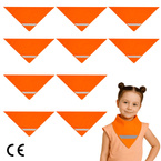 Chusta odblaskowa bandana pasem odblaskowym dzieci 45x45x66cm pomarań 10szt