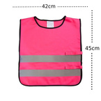 Kamizelka odblaskowa ostrzegawcza róż dzieci przedszkolaków 42x45cm 10szt