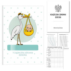 Książeczka Zdrowia Dziecka Książeczka Szczepień A5+okładka bocian