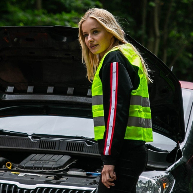 Kamizelka odblaskowa dorosłych nadruk logo napis