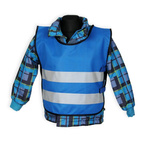 Kamizelka odblaskowa ostrzegawcza niebieska dla dzieci szkolnych 45x50cm