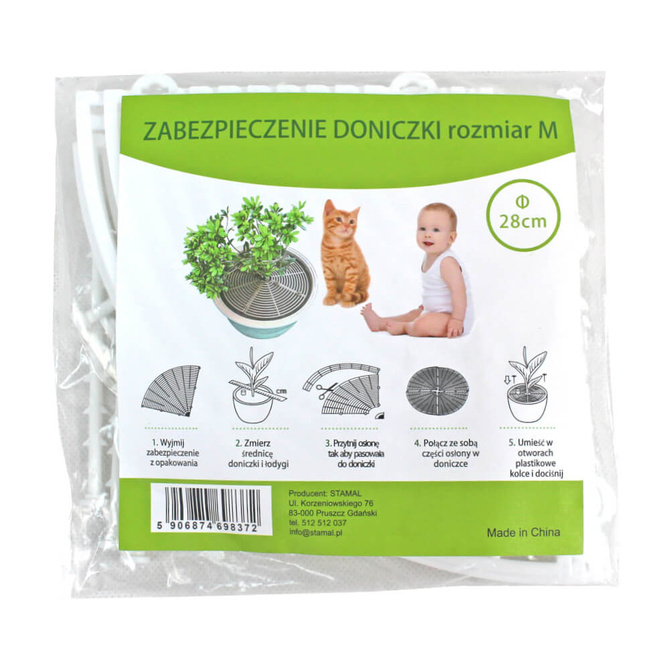 Osłona zabezpieczenie doniczki regulowana 10-28cm
