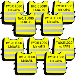 Kamizelka odblaskowa z własnym nadrukiem dla dzieci logo napis 100 sztuk