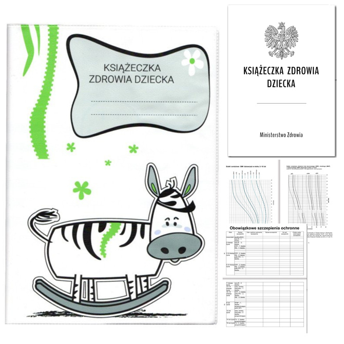 Książeczka Zdrowia Dziecka Książeczka Szczepień A5+okładka zebra