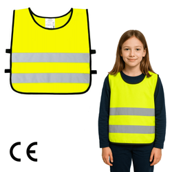 Kamizelka odblaskowa ostrzegawcza żółta dla dzieci szkolnych 45x50cm