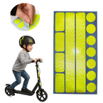 Naklejki odblaskowe ostrzegawcze na rower kask wózek żółte zestaw 13szt