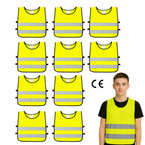 Kamizelka odblaskowa ostrzegawcza żółta dla dzieci młodzieży 50x55cm 10szt