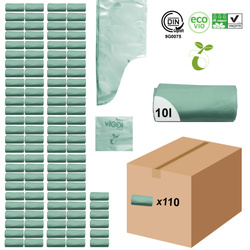 Worki biodegradowalne kompostowalne ATEST 10l 1100szt 110 rolek SIPEKO