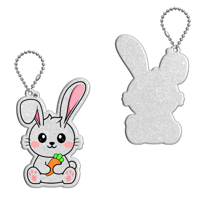 Brelok breloczek gadżet odblaskowy odblask zawieszka królik zając króliczek