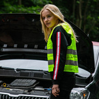 Kamizelka odblaskowa dorosłych nadruk logo napis