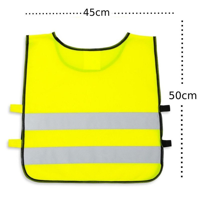 Kamizelka odblaskowa żółta dla dzieci szkolnych 45x50cm