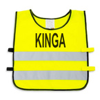 Kamizelka odblaskowa z własnym nadrukiem dla dzieci młodzieży logo napis