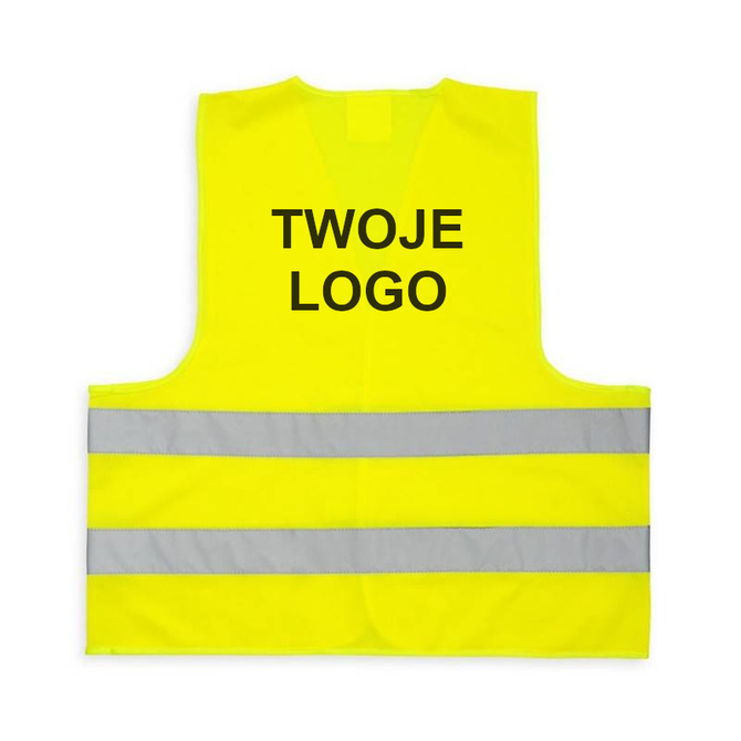 Kamizelka odblaskowa dorosłych nadruk logo napis