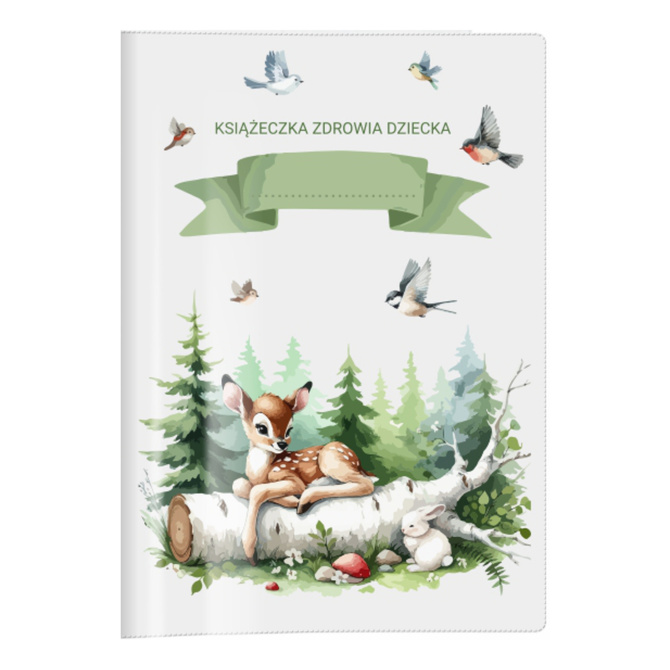 Okładka ochronna etui na książeczkę zdrowia dziecka las PVC
