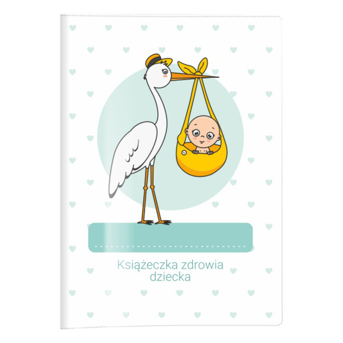 Okładka ochronna etui na książeczkę zdrowia dziecka bocian PVC
