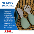 Zestaw komplet sztućców dla dzieci z stali nierdzewnej i silikonu 3el REER