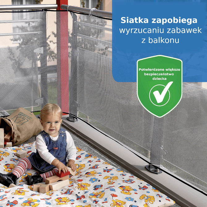 Zabezpieczenie balustrady siatka 294x94cm REER