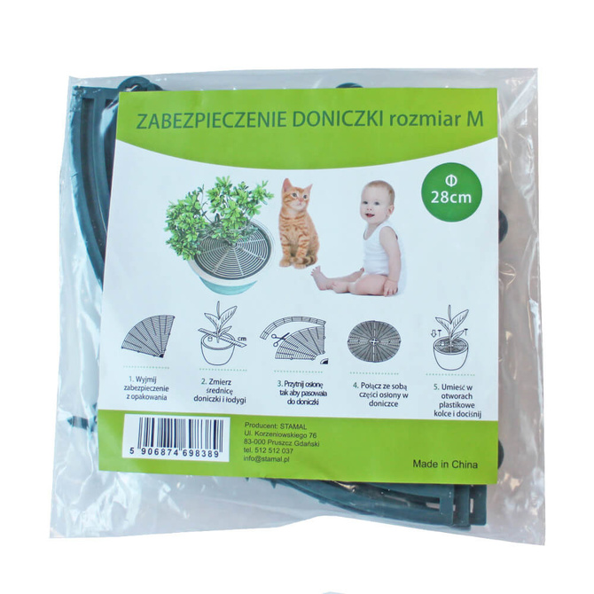 Osłona zabezpieczenie doniczki regulowana 10-28cm