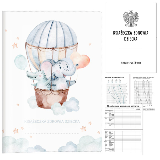 Książeczka Zdrowia Dziecka Książeczka Szczepień A5+okładka balon