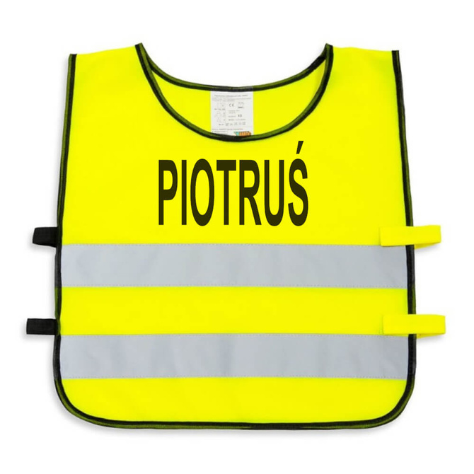Kamizelka odblaskowa z własnym nadrukiem dla dzieci młodzieży logo napis