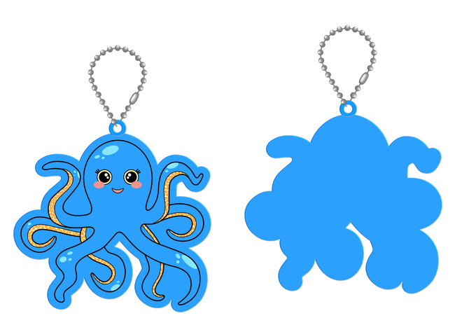 Brelok breloczek gadżet odblaskowy odblask zawieszka ośmiornica