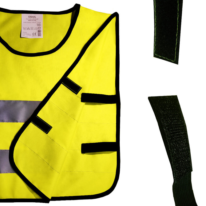 Kamizelka odblaskowa ostrzegawcza żółta dzieci przedszkolaków 42x45cm 10szt