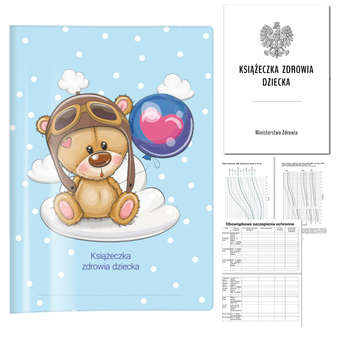 Książeczka Zdrowia Dziecka Książeczka Szczepień A5+okładka miś