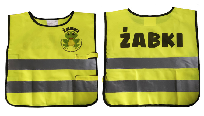 Kamizelka odblaskowa z własnym nadrukiem dla dzieci logo napis 100 sztuk