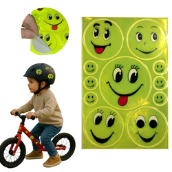 Naklejki odblaskowe na plecak rower kurtkę buźka uśmiech emotka 11szt