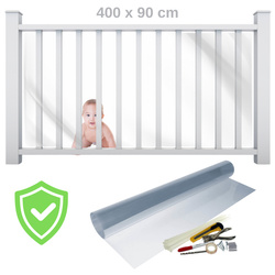 Zabezpieczenie folia PVC ochronna do balustrady 400x90cm CLEAR GUARD
