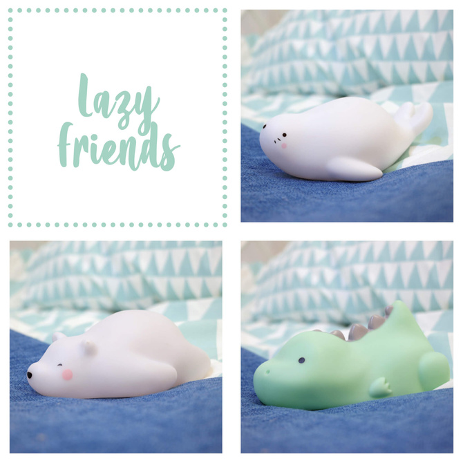 Lampka nocna LED timer dinozaur REER +baterie AAA