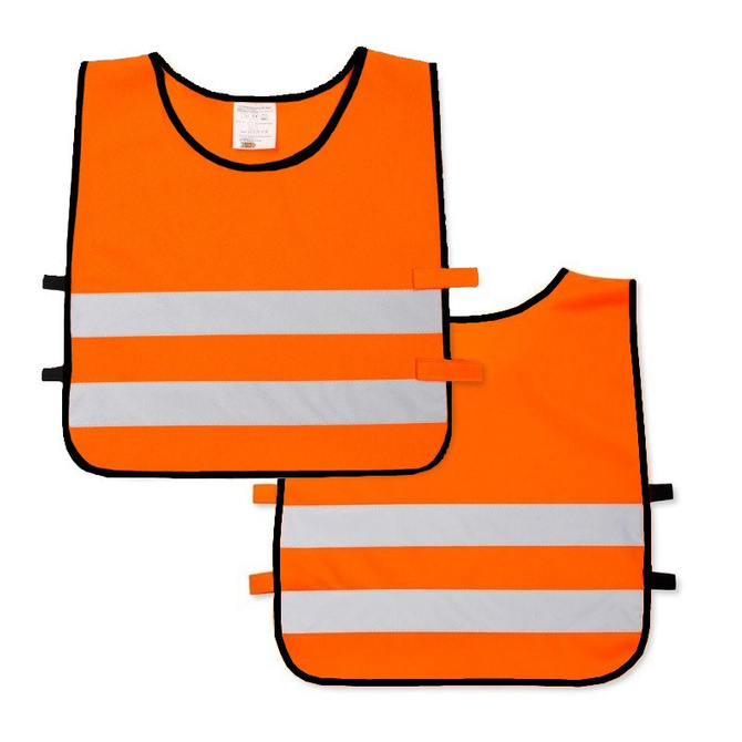 Kamizelka odblaskowa ostrzegawcza pomarańczowa dzieci szkolne 45x50cm 10szt