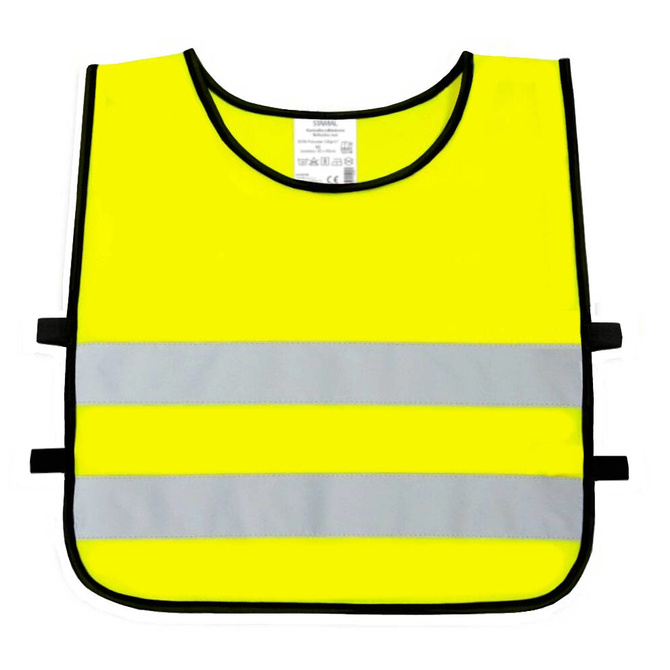 Kamizelka odblaskowa ostrzegawcza żółta dla dzieci młodzieży 50x55cm 10szt